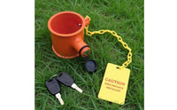 King Coupling Lock with Warning Tag High Visibility Heavy Duty King Coupling Lock Weatherproof for Trailer Drivers