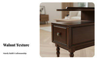 dual-level Rolling Side Table Space-Saving Mobile Storage Sturdy Construction Easy to Clean for Homeowners