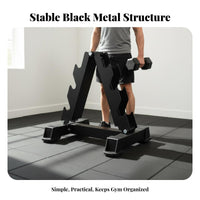 Space-Saving Design V-Shaped Dumbbell Rack Heavy-Duty Vertical Dumbbell Stand Stable Base Vertical Weight Storage Rack Easy Reach for Home Gym Users, Personal Trainers