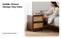 Woven-Front End Table Minimalist Design Nightstand Easy to Clean for Students