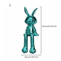 Rabbit Statue Electroplated Bunny Ornament Reflective Surface