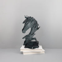 现代简约透明树脂马头雕塑工艺品摆件客厅书房玄关样板房家居饰品