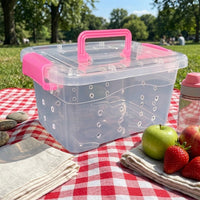 Hamster Carrier Travel Cage with Secure Clips, Portable Pet Carrier and Pet Travel Box with Comfortable Handle for Outdoor Use, Small Pet