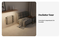 Foldable Bed Frame Shelf toolno-cost installation clamp-on Bed organizer Space-Saving