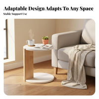 2 Pieces Nesting Table Set Round Shape Household Furniture Space-Saving