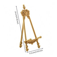 Crown Top Plate Holder Ornate Brass Plate Stand Decorative Support Bar