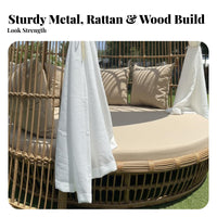 Round Bowl Daybed Waterresistant Round adjustable Sunbed sun-resistant outdoorsdoor Furniture for homeowners, Hotel Managers, by the pool, retreat, Backyard
