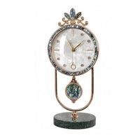 Decorative Quartz Timepiece Marble-Style Base Home Decor Ornate