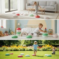 7 Pieces Non-Slip Stepping Stones with Textured Finish Lightweight Balance Stepping Stones Colorful Sensory Toy Safe for Toddlers