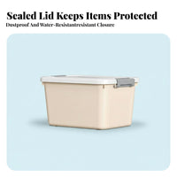Clear Lidded Tote with casters transparent structure Storage Container Portable