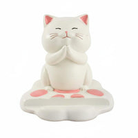 Cat Phone Holder Two-Way Function Praying Cat Figurine Great Gift Idea