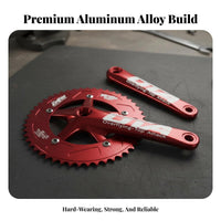 Single Speed Crankset Lightweight Fixed Gear Crankset CNC Machined Aluminum Alloy Chainring Set for Cyclists, Downtown Commuting, Road Biking