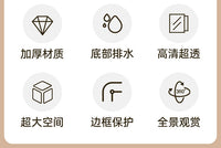 2025新款桌面乌龟缸生态造景带晒台底部排水亚克力养龟专用饲养箱 【经典黑】雨淋套餐 40x20.5x22.5cm