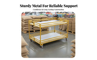 With Wheels Rolling Advertising Cart Outdoor Use Foldable Display Shelf Reinforced Frame 2-Shelf Rolling Cart Sturdy Construction for Street Vendors, Warehouse Employees, Supermarkets, Advertising Al Events, Retail Stores, Warehouses