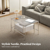2 Pieces stackableing Coffee Table Set With Storage Drawer Living Room Furniture