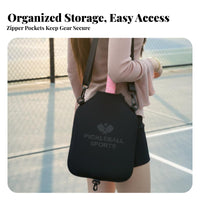 Racket Paddle Bag Stylish Crossbody Pickleball Bag Lightweight Single Strap Sports Backpack for Women, Outdoor, Travel