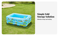 Three-Layer Shallow Inflatable Pool Bubble-Textured Inflatable Kiddie Pool Printed Cartoon Water Play Holiday-Themed for Babies, Children