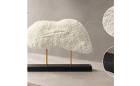Textured Coral Sculpture Organic Tabletop Sculpture with Base Modern Abstract Statue Decorative for Homeowners, Interior Designers, Living Room, Entryway Console, Bookshelf, Office Reception