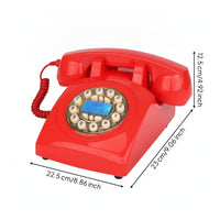 Rotary Style Telephone Classic Old-Fashioned Phone Wired for Study Room