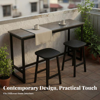 Wall-side Bar Table Modern Minimalist Bar Table with Storage Shelves Sturdy Steel Frame Space-saving Home Furniture Suitable for Homeowners Adults Balcony Kitchen