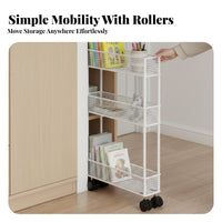 Slim Rolling Storage Unit Space Saving Slim Rolling Organizer Multi-Tier