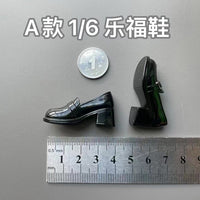 1/6 1/12 1/4 比例 女款 鞋子 皮鞋  学生鞋 兵人 娃娃 组件 模型
