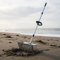 Serrated Edge Sand Rake Detachable Design Stainless Metal Shore Sifter Heavy Duty Long Handle Sand Digger for  Metal Detectorists