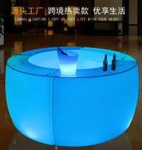 LED酒吧发光吧台户外家具可移动圆形创意调酒酒吧台聚会派对桌椅 脚踩吧椅