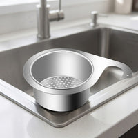 Swan Drain Basket Stainless Steel Sink Strainer with Handle, Thickened Food Waste Strainer, Modern Minimalist Fruit Vegetable Colander Basket