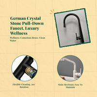 Black stone pull-down faucet