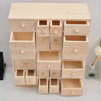 Wooden Drawer Organizer Multiple Drawers Wood Desktop Organizer Compact Size Wood Storage Cabinet