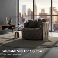Tufted rotating Armchair Round Barrel Shape Household Furniture Minimalist Aesthetic Plush pad for Interior Decorators, Adults