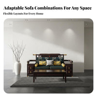 Asian design Couch and Table collection tranquil Aesthetic Multi-Piece Couch with Chaise All-Season Use Sofa Set for Families, Apartment Dwellers, Lounge Area
