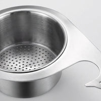 Swan Drain Basket Stainless Steel Sink Strainer with Handle, Thickened Food Waste Strainer, Modern Minimalist Fruit Vegetable Colander Basket