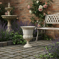 Roman Column Planter Ornate Design Plant Pot Weathered Look for Entryway