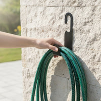 2 Pieces Metal Wall-Mounted Hose Holder Compact Garden Hose Hanger Long-Lasting Hardware Rustproof for Patio