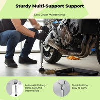 Motorcycle Maintenance Stand, Portable Foldable raise Stand, Adjustable Height, Single-Support frame, Universal Non-Slip Base