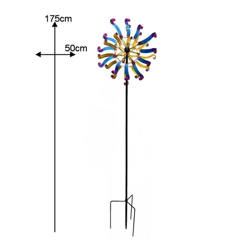 Double Layer Wind Rotator Bright Colors Metal Wind Rotator Quiet Rotating Ornament for Courtyard
