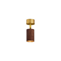 Adjustable Walnut Ceiling Light, Rotatable LED Flush Mount