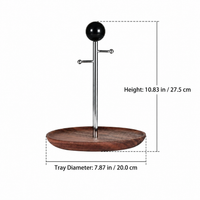 Luxury Wood Key Holder Catchall Tray, Desktop Key Organizer with Hooks, Valet Tray for Entryway Table, Small Item Organizer