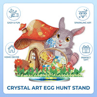 Easter Bunny Rhinestone Art Kit Sparkling Easter Rhinestones Art Kit Special Shaped Crystals DIY Desk Ornament for Party, Craft Making Supplies