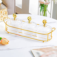 Nut and Candy Serving Bowls with Tray Light Luxury Design for Home, Parties