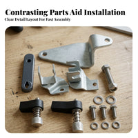 Outboard Motor Control Linkage Kit Front Control Gear Linkage Kit Silver-Toned Finish Spring-Loaded Mounting Hardware