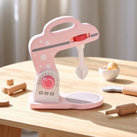 Wooden Toy Mixer Tabletop Wooden Play Mixer with Bowl Realistic Playset for Young Children
