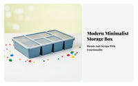Fixed Divider Case Transparent Fixed compartment Container safely locking Latch for Craft Room