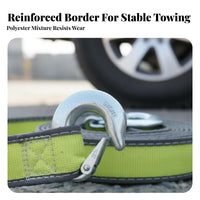 Heavy Duty Tow Strap with S Long-Lasting and Strap Set High Break Strength Towing Equipment for Trail-Highway Enthusiasts, Car Owners, Drivers, Roadside Assistance, Mudding, Trail Riding