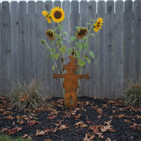 Scarecrow Stake Weathered Finish Outdoor Decor Easy Installation for Lawn