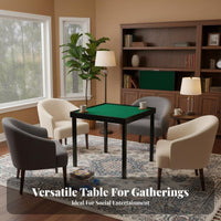 Foldable Mahjong Table Space-Saving Solid Wood Mahjong Table Sturdy Construction for Travel, Outdoor, Camping