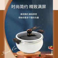 Korean Style Micro-Pressure Pot, Home Non-Stick Soup Pot, Large Capacity, Gas and Electric Universal, Double Handles, Enamel Material