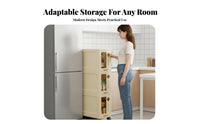 Narrow Four-tier Rolling Rack Wheeled Design Slim Rolling Trolley Raised Edges